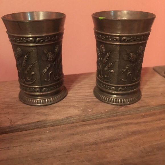 SKS Zinn German pewter shot glasses - Picture 1 of 8